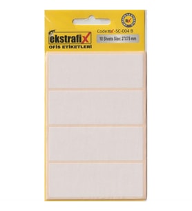 Ekstrafix Ofis Etiketi 27x75 MM Ofis Etiketi 10 Yaprak Beyaz