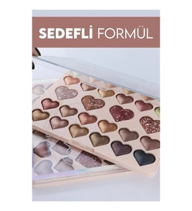 28'li Sedefli Shine Kalp Far Paleti - 2'li Set