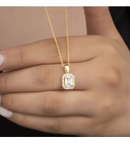 925 Ayar Gümüş Baget Taşlı  Kolye
