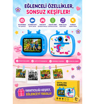 Unicorm Tasarımlı Anında Baskılı Çocuk Fotoğraf Makinesi 1080P Dijital Çocuk Kamerası