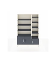 Arges Dolap 10 Raflı 3 Kapaklı 132x30x195 Aytaşı-Antrasit/Antrasit