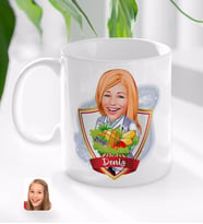 BK Gift Kişiye Özel İsimli Kadın Diyetisyen Karikatürlü Beyaz Kupa Bardak-1