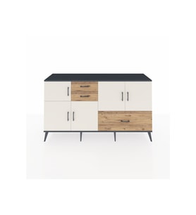 Kronos Konsol 5 Raflı 3 Çekmeceli 5 Kapaklı 176x59x99 Antrasit-Aytaşı/Çam