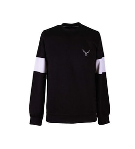 Trender Parça Kol O Yaka Siyah Erkek Sweatshirt 229