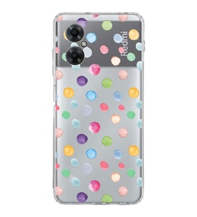 PrintiFy Xiaomi Redmi Note 11R ile Uyumlu 1mm Slim Fit Water Color 6 Baskılı Şeffaf  Kılıf