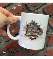 Size Özel Kitap ve Kitaplık Seramik Baskılı Kupa Bardaklar