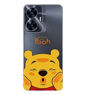 Realme C55 Uyumlu Winnie The Pooh Desenli Şeffaf Telefon Kılıfı