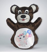 BK Gift Sevimli Fil Tasarımlı Kahverengi Ayıcık Yastık-8