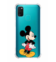 Samsung Galaxy M30s  Köşe Korumalı Antişok Kapak Mickey Mouse Tasarımlı Şeffaf  Kılıf