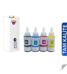 PlusPrint Epson L550 Yazıcılar Için Mürekkep 4 Renk (Siyah)