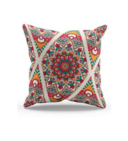 Moud's Çift Tarafı Baskılı India Pattern-3 Desenli Süet Kırlent Kılıfı
