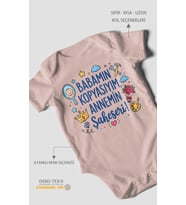 Babamın kopyasıyım annemin şaheseri Kısa Kollu Bebek Body %100 Pamuk