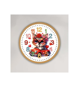 bilge Tasarım Çocuk odası Duvar Saati 30 x 30 CM (Karışık)