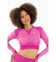 Maraton SlimFit Kadın Bisiklet Yaka  Orkide Crop Top