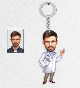 Kişiye Özel Doktor Tasarımlı Karikatür Anahtarlık 5