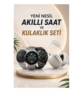 Yeni Nesil Sesli Görüşme Akıllı Saat Bluetooth Kulaklık ve Powerbank Çoklu Şarj Girişli Nabız Ölçer