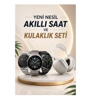 Yeni Nesil Sesli Görüşme Akıllı Saat Bluetooth Kulaklık ve Powerbank Çoklu Şarj Girişli Nabız Ölçer