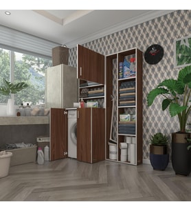 Kenzlife çamaşır makinesi dolabı kasparovsüpürge cvz 180*126*55-20 banyo kapaklı arkalıksız (Karışık)