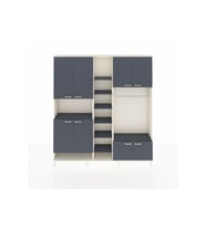 Arges Gardrop 18 Raflı 8 Kapaklı Tek Askılı 220x30x243 Aytaşı-Antrasit