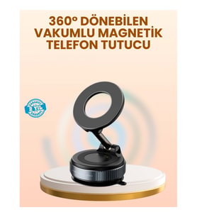 Mey İthalat® Vakumlu Manyetik Araç Telefon Tutucu Güçlü Tutuş