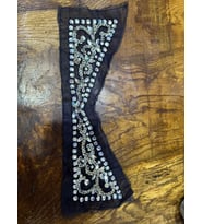33X10 CM TÜL TAŞ İŞLEME LACİVERT YAKA APLİKE DİKİŞ AKSESIARI