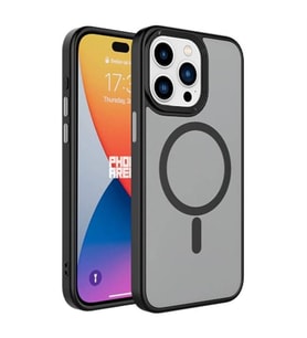 Coverzone ?Phone 15 Pro Max ile Uyumlu Sert PC Arka Y�zey Wireless ?arj �zellikli Buzlu Saydam ZF Kapak