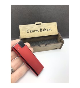 Kırmızı Çakmak ve Ahşap Kutu Kombini, Canım Babam İçin Özel Hediye