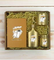 BK Gift Kişiye Özel İsimli DTF Best Friend Temalı Gold Defter & Kahve Fincanı & Kolonya & Mum Hediye Seti-4, Arkadaşa Hediye, Doğum Günü Hediyesi