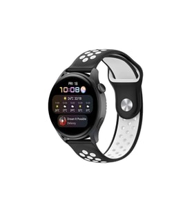 Watch 22Mm Spor Delikli Kordon (Saat Değildir) - Siyah-Beyaz