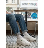 United Colors Of Benetton Siyah Beyaz Bağcıklı Hafızalı Taban Erkek Sneaker BNI-10064 M