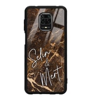 Xiaomi Redmi Note 9 Pro Uyumlu Kahve Mermer Tasarımlı Glossy Telefon Kılıfı