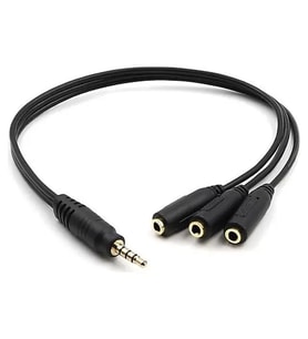 Kulaklık Çoklayıcı 3.5 Mm Erkek X 1/3 Stereo Dişi X 3 - 30 Cm Y Kablo