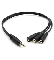 Kulaklık Çoklayıcı 3.5 Mm Erkek X 1/3 Stereo Dişi X 3 - 30 Cm Y Kablo