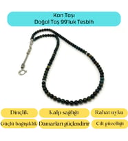 Sertifikalı Kan Taşı 6mm 99luk Doğal Taş Tesbih