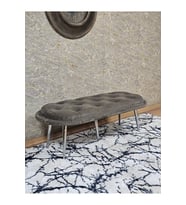 Ufo Oturak Bench - Krom Kaplama Sivriltme Ayak - Oturak - Bench - Puf - Yatak Ucu Pufu Kahverengi Renk 100 x 50 Boyut/Ebat (Çok Renkli)