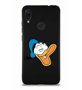 Xiaomi Redmi Note 7 Soft Premier Kapak Donald Duck-E Tasarımlı Silikon Kılıf - Siyah (Şeffaf)