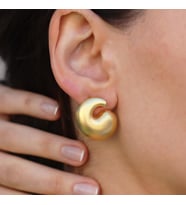 Yan Bottega Gold Bombeli Gümüş Küpe