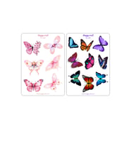 Kelebek Çeşitleri Renkli Sevimli Sticker Seti - 2 sayfa - 15 Parça - hc250-251