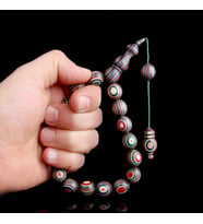 Sistemli Kâfur Ağacı 17'li Efe Maskot Model Tesbih (Gümüş)