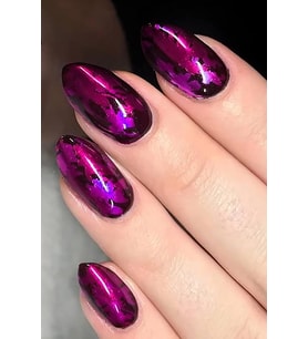 Fuşya Renk Hologram Desenli Transfer Tırnak Dövmesi, Tırnak Sticker, Nail Tattoo, Nail Art