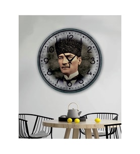 bilge Tasarım ATATÜRK temalı Duvar Saati 35 x 35 CM (Karışık)