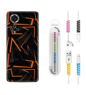 Huawei Nova Y70 Y90 Nova 9 SE  Kılıf Kablo Koruma Spiral Silikon Zigzaglar 1651