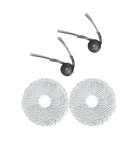 Roborock QRevo Edge Uyumlu 2 Adet Yan Fırça 2 Adet Mop Fiber Paspas