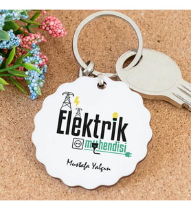 İsme Özel Elektrik Mühendisi Papatya Anahtarlık