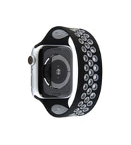 Newface Apple Watch 38mm Ayarlı Delikli Silikon Kordon - Siyah-Gri