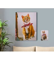 BK Gift Kişiye Özel Tam Boy Kedi Karikatürlü Kanvas Tablo 50x70cm-1