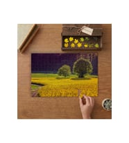 Sarı Çiçekler -Kır -Peyzaj Tasarımı 240 parça Ahşap Puzzle Ahşap Kutuda MP05291