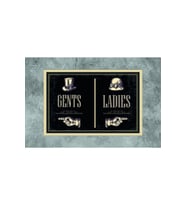 Gents & Ladies Wc Tabela Retro Vintage Ahşap Poster