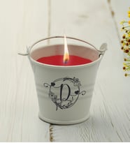 BK Gift Kişiye Özel Harfli Mini Metal Kovada Kokulu Mum-1, Sevgiliye Hediye, Arkadaşa Hediye