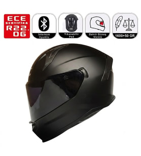 M910 Mat Siyah Motosiklet Kaskı Spoiler Mod Güneş Vizörlü Full Face Kask